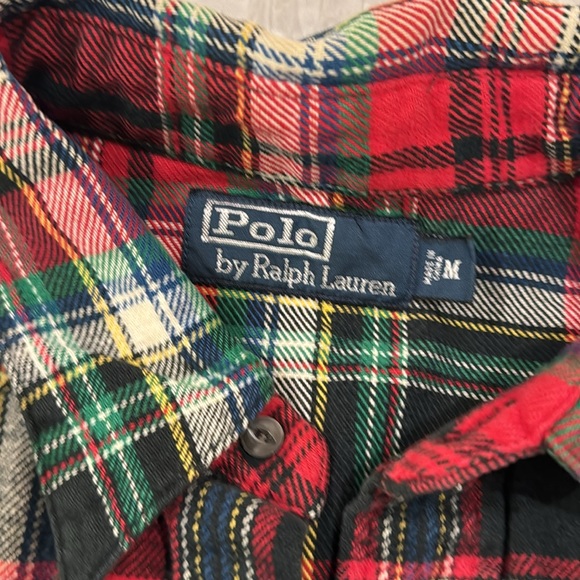 Polo Ralph Lauren men’s M flannel long sleeve shirt with black pearl button - Picture 3 of 4